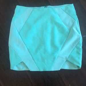 Mint green mini skirt